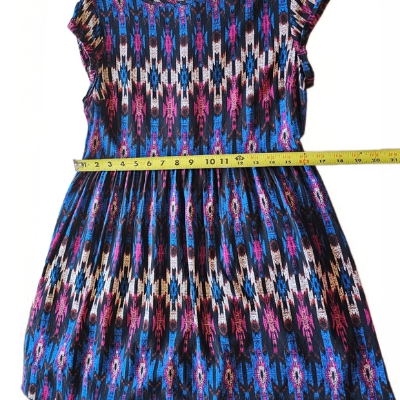 Atmosphere Aztec Geometric Blue and Pink A-line Resort Midi Dress - Picture 8 of 13